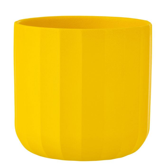 J-Line bloempot Summer - keramiek - geel - large - 2 stuks -