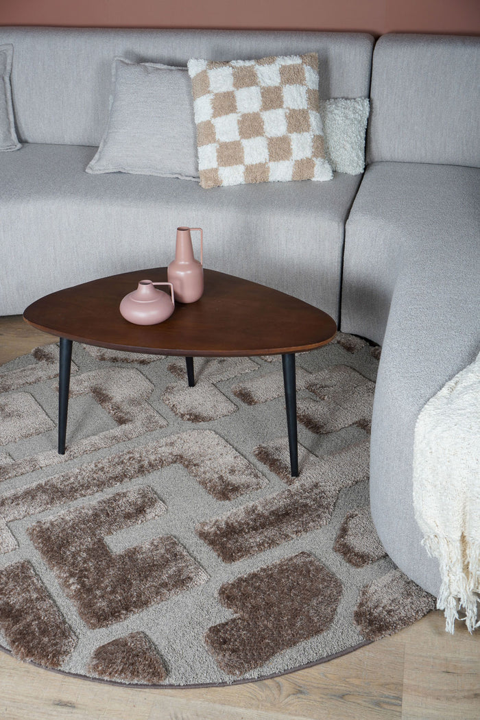 Veer Carpets - Vloerkleed Liana Bruin Rond ø160 cm