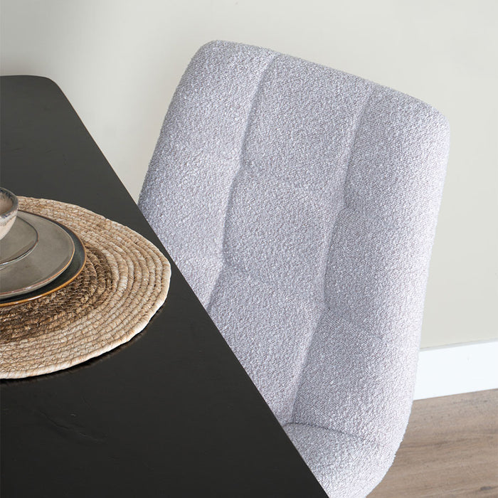 Home67 - Eetkamerstoel Jenna - Bouclé - Naturel