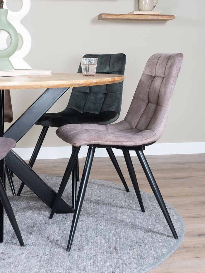 Home67 - Eetkamerstoel Galgary Taupe 08 - Vintage Velvet