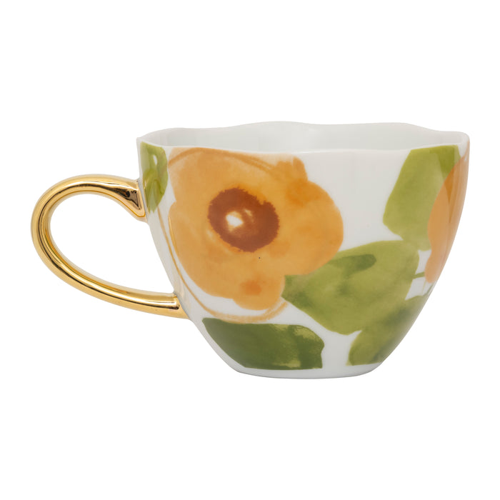 Urban Nature Culture Good Morning Cappuccino / Theekop - Floral Art Caramel - 4 st.