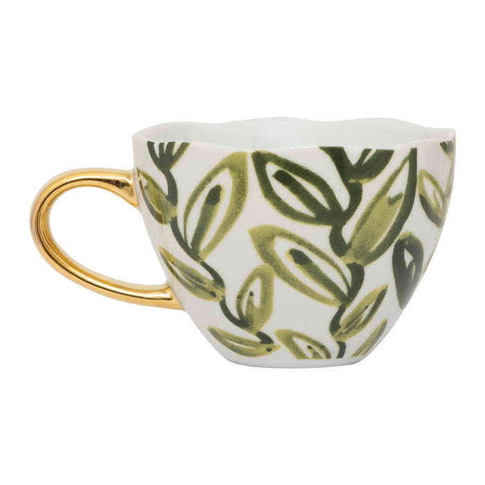 Urban Nature Culture Good Morning Cappuccino / Theekop - Leaves Evergreen Sprig - 4 st.