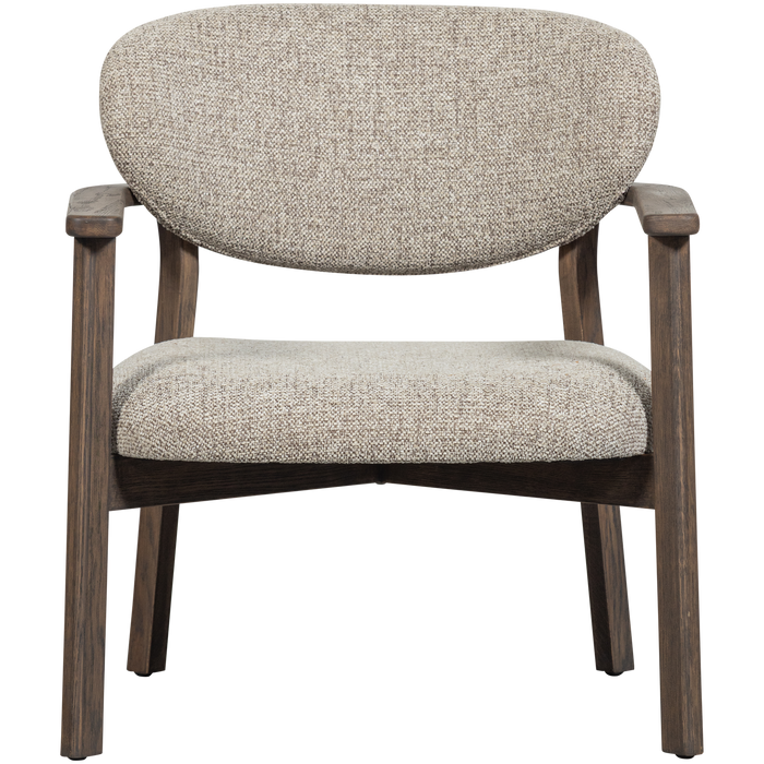 WOOOD Udar Fauteuil Met Houten Frame - Polyester - Donkerbruin