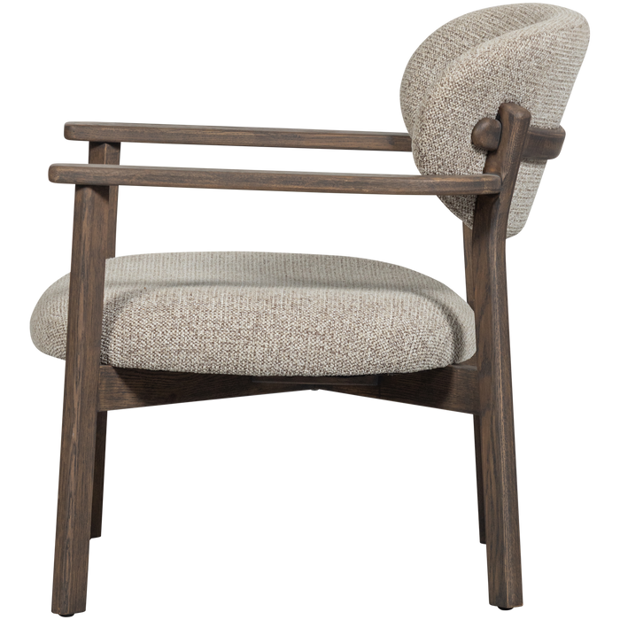WOOOD Udar Fauteuil Met Houten Frame - Polyester - Donkerbruin
