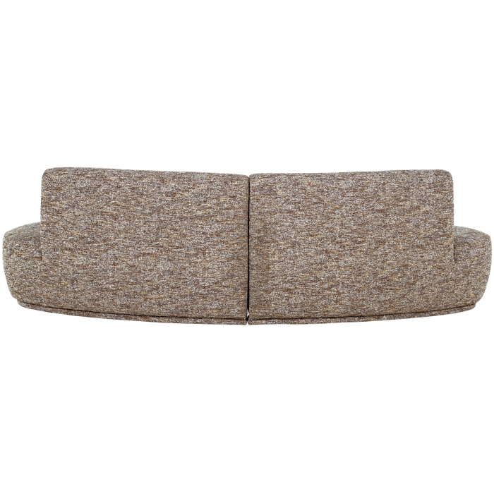 WOOOD Batavier Half Ronde Bank 4-Zits - Polyester - Lichtbruin