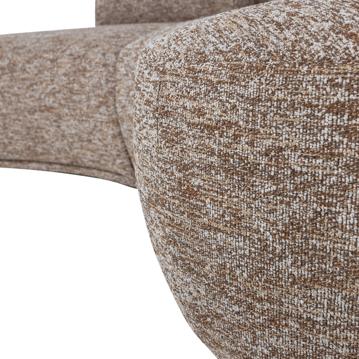 WOOOD Batavier Half Ronde Bank 4-Zits - Polyester - Lichtbruin