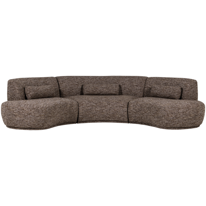 WOOOD Batavier Half Ronde Bank 6-Zits - Polyester - Zand Melange