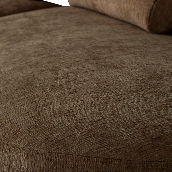 WOOOD Batavier Half Ronde Bank 4-Zits - Polyester - Velvet Bruin