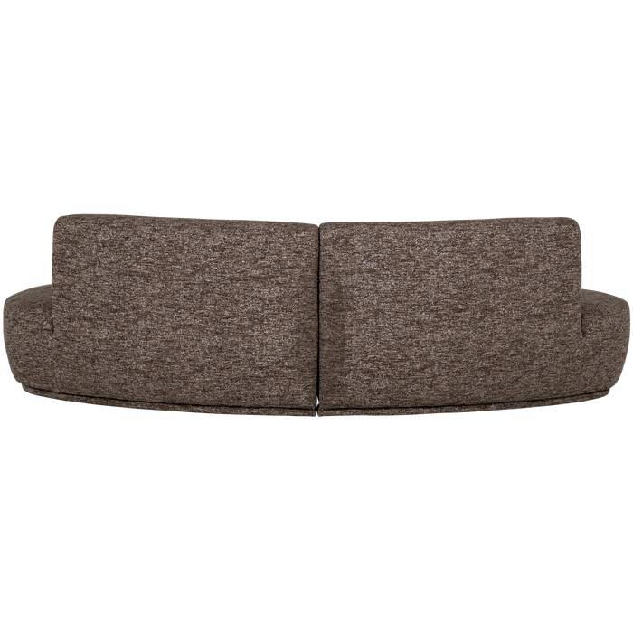 WOOOD Batavier Half Ronde Bank 4-Zits - Polyester - Bruin Melange