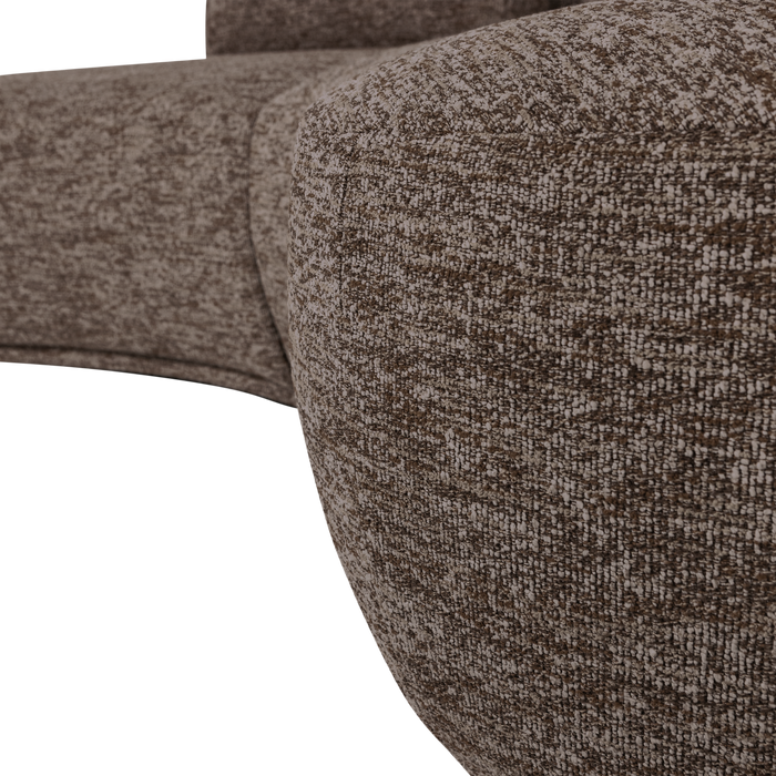 WOOOD Batavier Half Ronde Bank 4-Zits - Polyester - Bruin Melange