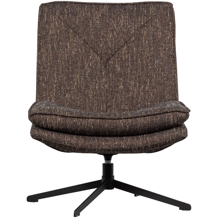 WOOOD Milaro Draaifauteuil - Polyester - Bruin Melange - 88x75x94