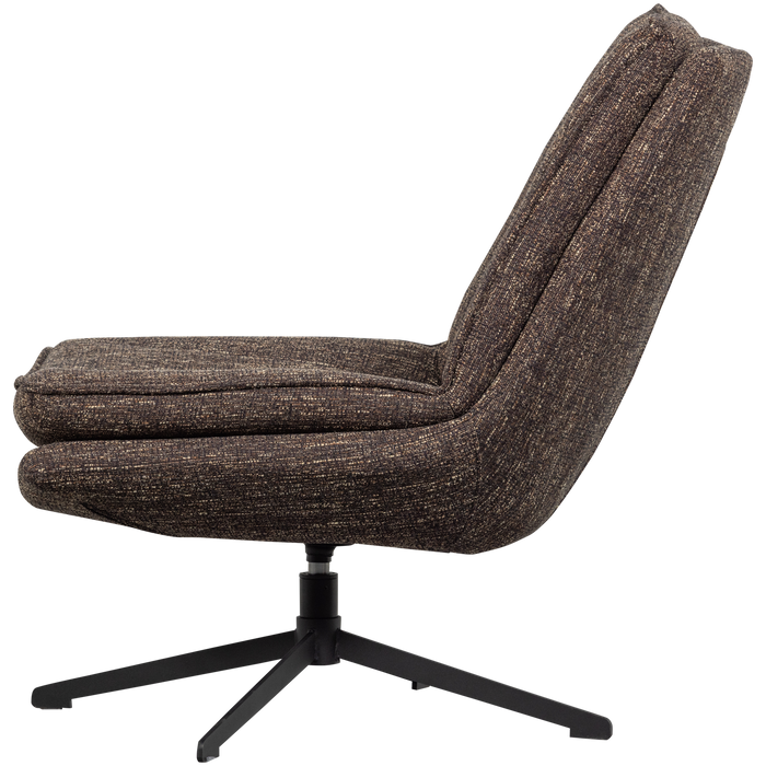 WOOOD Milaro Draaifauteuil - Polyester - Bruin Melange - 88x75x94