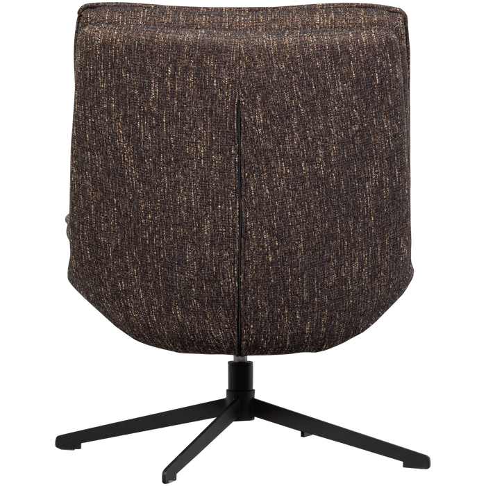 WOOOD Milaro Draaifauteuil - Polyester - Bruin Melange - 88x75x94