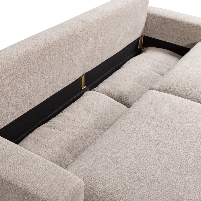 vtwonen Night & Day 3-Zits Slaapbank - Polyester - Naturel Melange