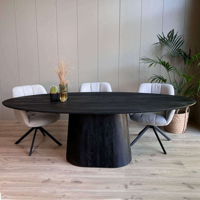 Eetkamertafel Oslo ovaal Zwart 240cm
