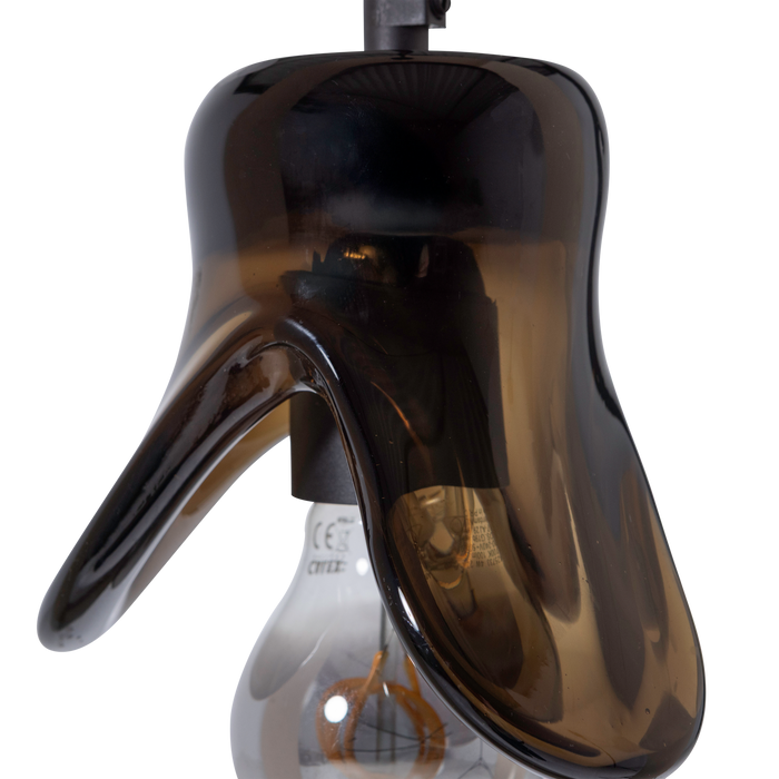 WOOOD Elle Hanglamp Klein - Glas - Bruin - 12x14x13