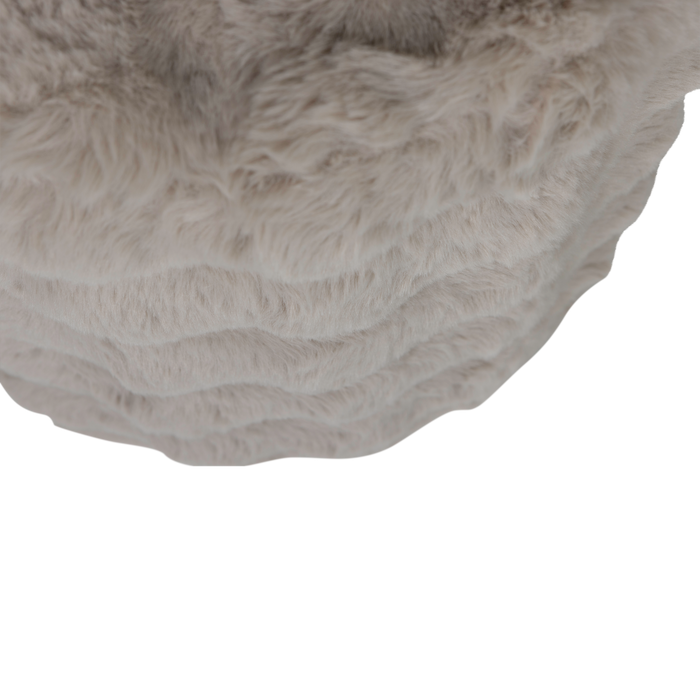 WOOOD Olven Poef Hoog - Fluffy Stof - Naturel - 46x46x46
