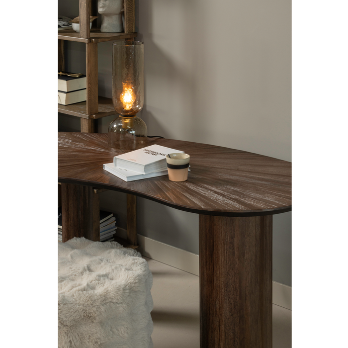 WOOOD Olven Poef Hoog - Fluffy Stof - Naturel - 46x46x46