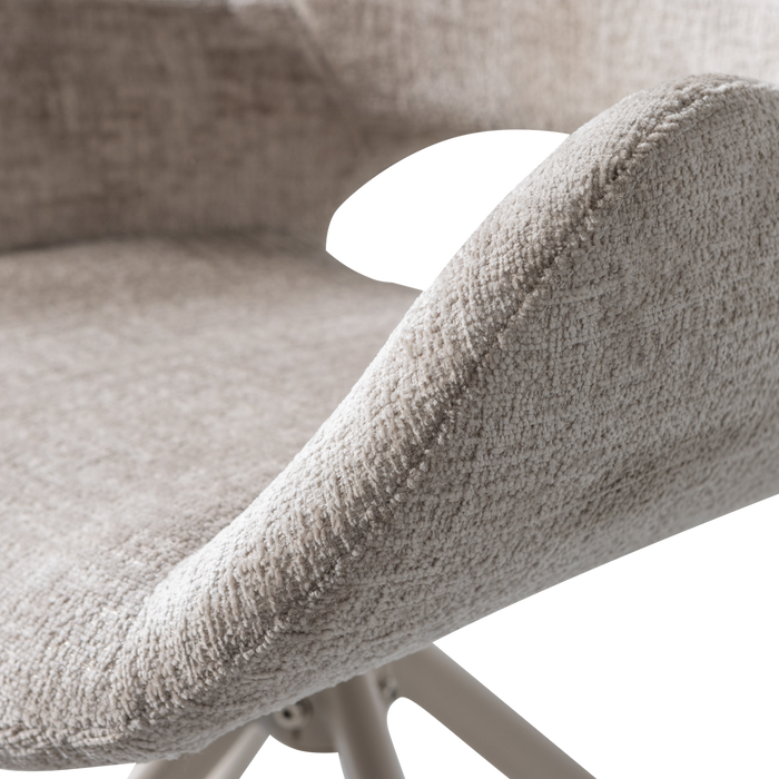 WOOOD Eliva Eetkamerstoel - Structure Zand - Paars - Set van 2