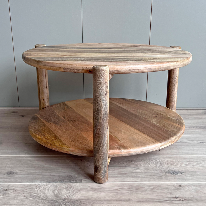 Mango salontafel naturel rond 65 cm