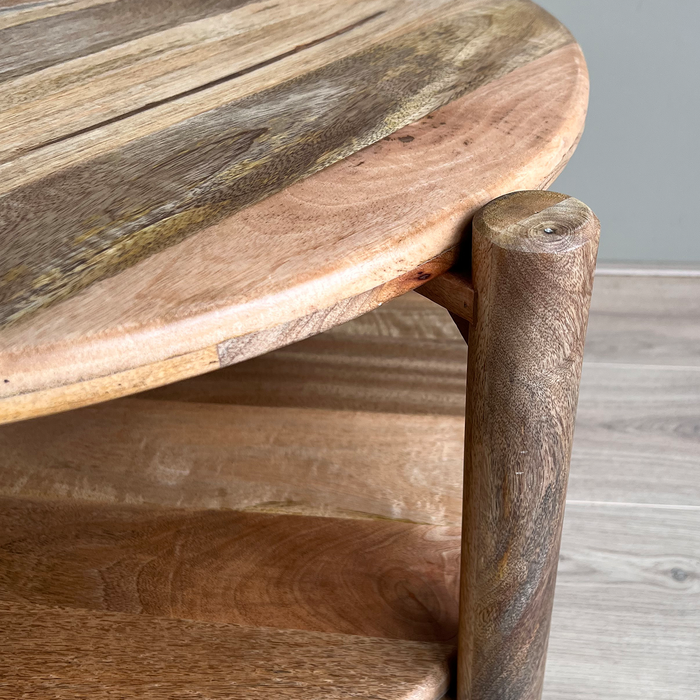 Mango salontafel naturel rond 65 cm