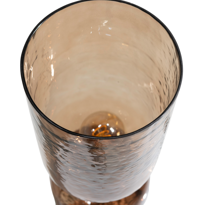 WOOOD Gigi Tafellamp Gehamerd Glas 51xØ15 cm- Bruin
