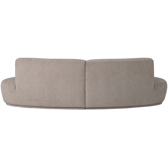 WOOOD Batavier Half Ronde Bank 4-Zits - Polyester - Velvet Zand