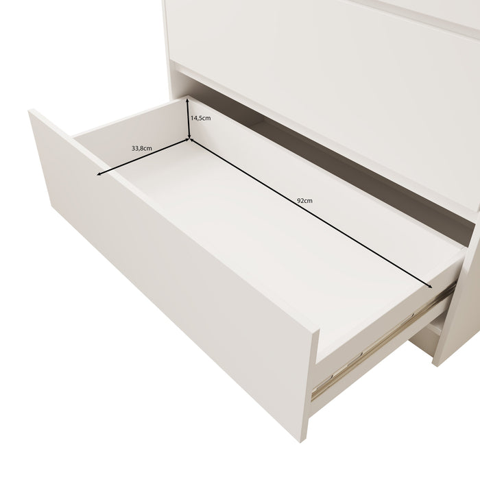 Meubella - Ladekast Brett - Wit - 99 cm