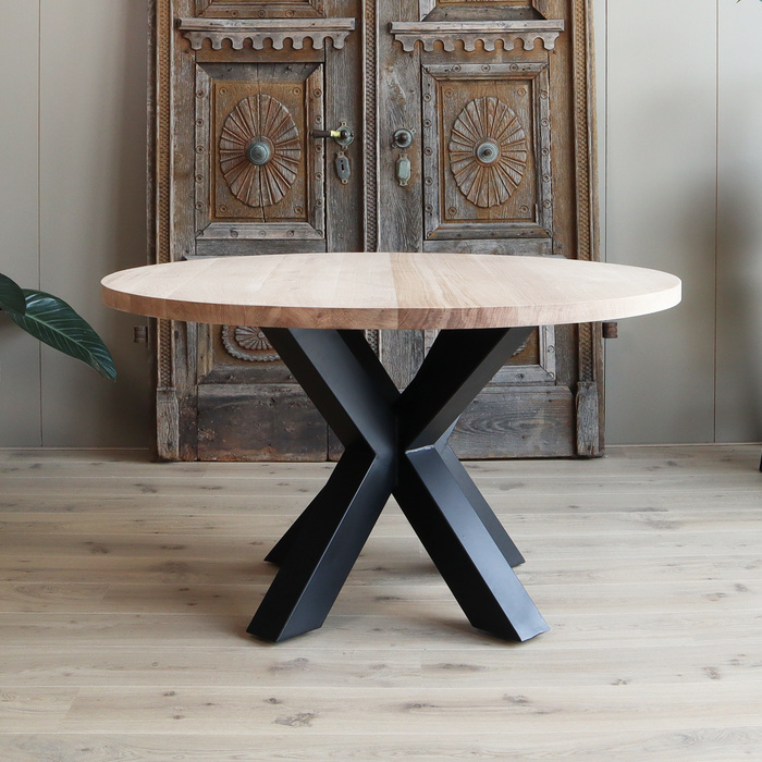Old Inn - Eetkamertafel Rond Eiken met Sterpoot – 120 cm