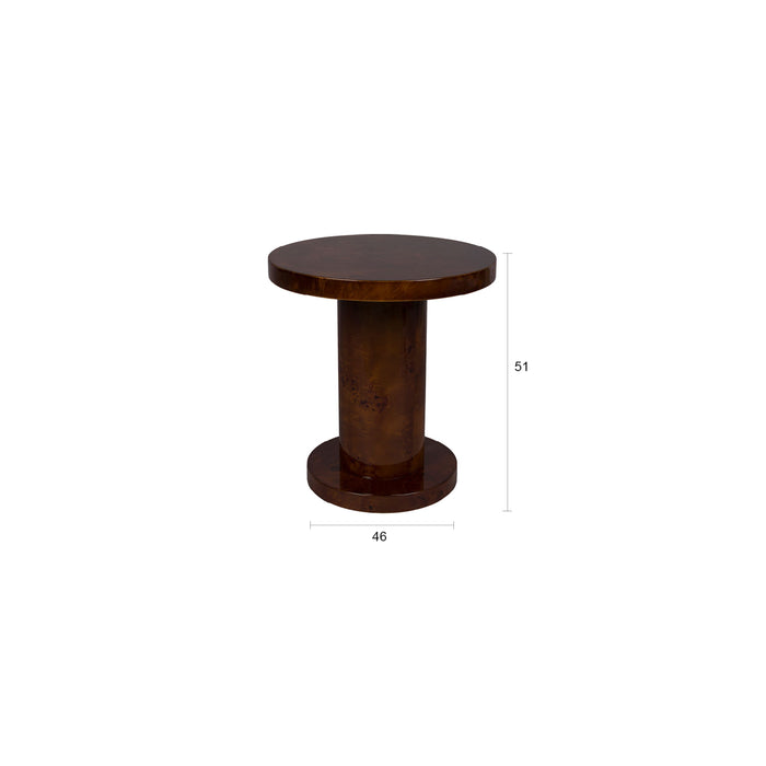 Dutchbone Quinn Bijzettafel Rond 46 cm Walnoot kleur - Bruin