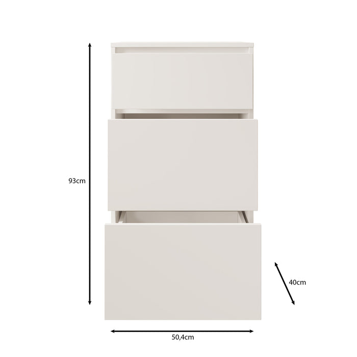 Meubella - Ladekast Brett - Wit - 50 cm