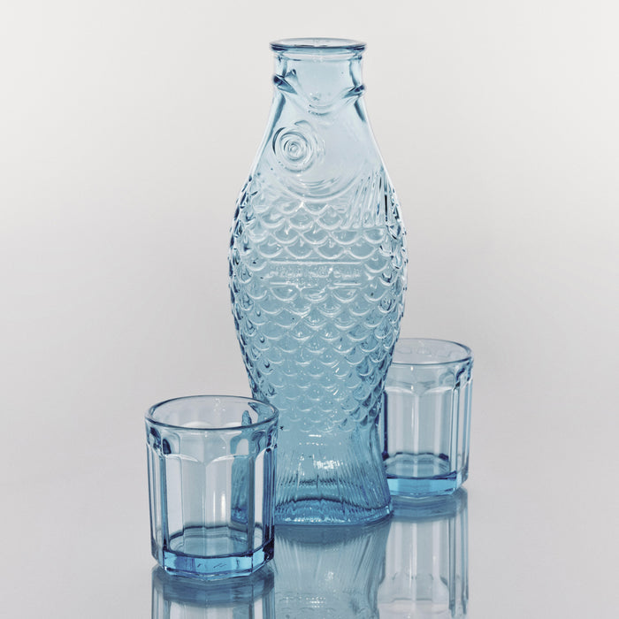 SERAX - Paola Navone - Fish & Fish Karaf incl. 2 Glazen - Blauw