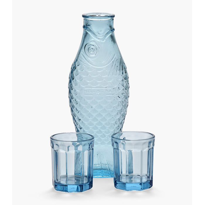 SERAX - Paola Navone - Fish & Fish Karaf incl. 2 Glazen - Blauw