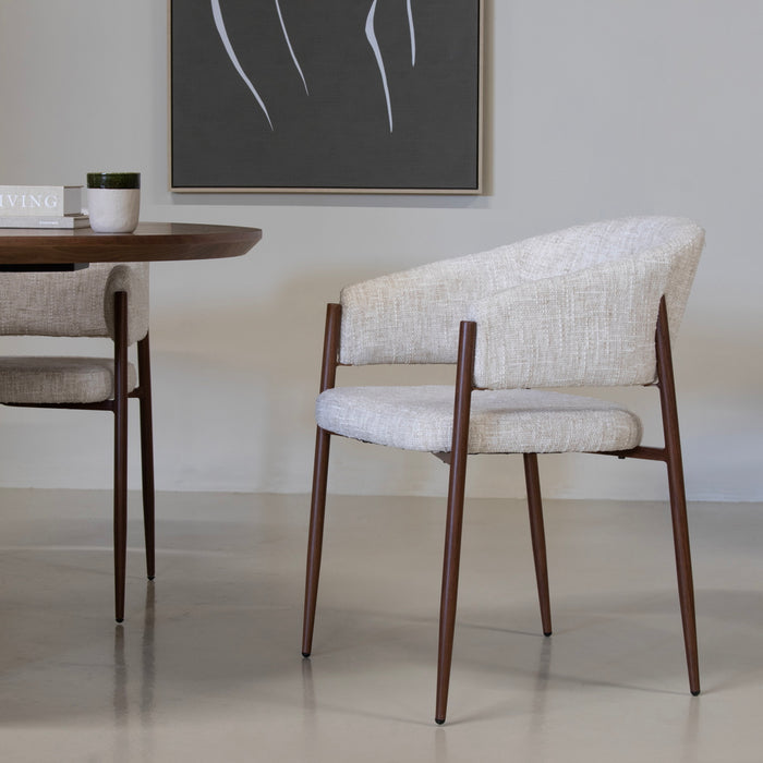 DÉJA Living - Eetkamerstoel Beige Stof - Elvia - Set van 2