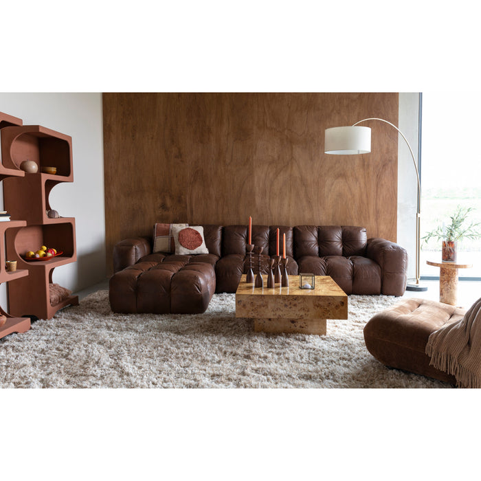 Dutchbone Hackman 4,5-zitsbank Leer Chocolade Bruin