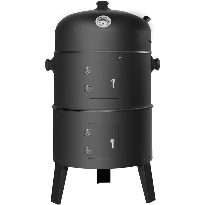 tectake® Houtskoolbarbecue rookton 3 in 1 - Zwart