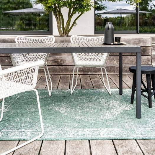 Buiten vloerkleed sage - Groen - dubbelzijdig - EVA Interior