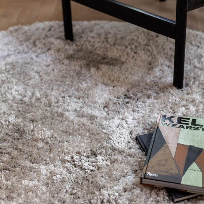 Interieur05 Rond Hoogpolig vloerkleed Fender wit|creme - 240 x 240 cm