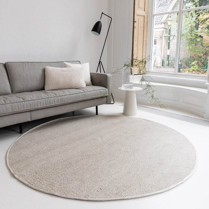 Interieur05 Rond Wollen Vloerkleed Ivoor wit Vik - 240 x 240 cm