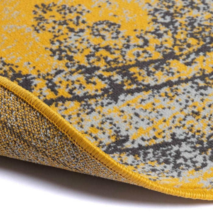 Vintage Vloerkleed Bloom rond - Geel - EVA Interior - 160 x 160 cm