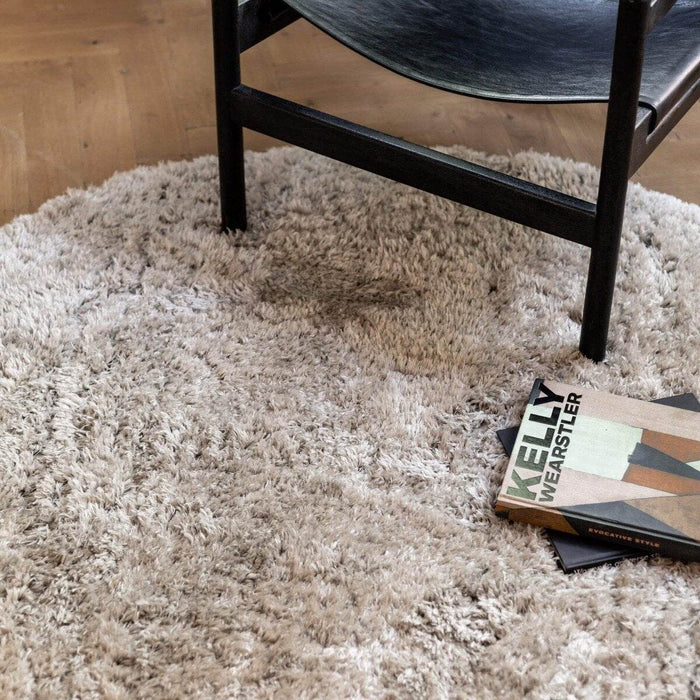 Interieur05 Rond Hoogpolig vloerkleed Fender wit|creme - 200 x 200 cm