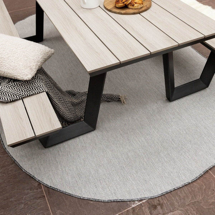 Rond Buitenkleed Mono - Grijs|Wit - Dubbelzijdig - EVA Interior