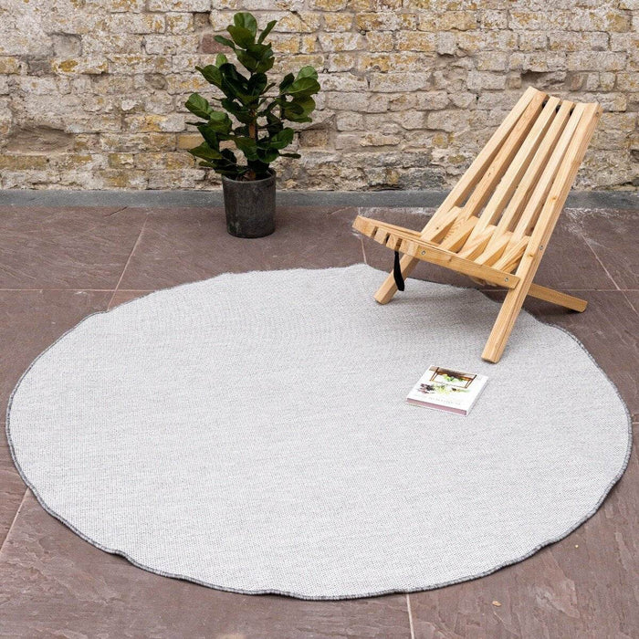 Rond Buitenkleed Mono - Grijs|Wit - Dubbelzijdig - EVA Interior
