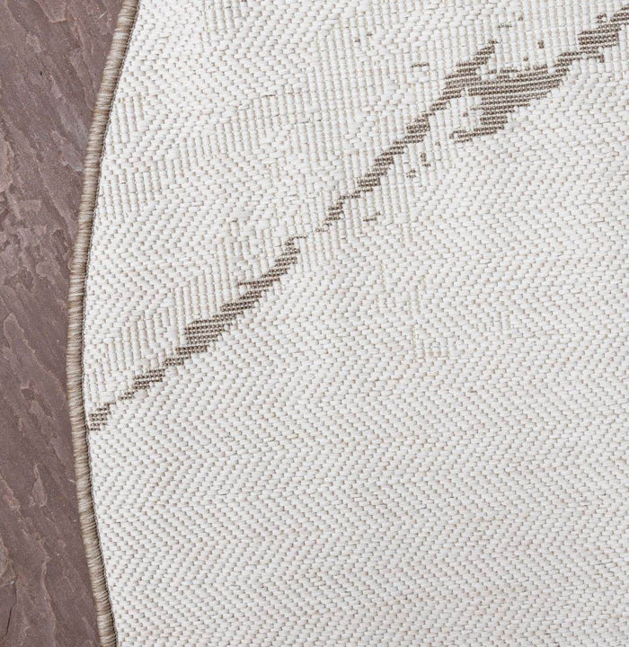 Interieur05 Rond Buitenkleed Marble - Naturel|wit - dubbelzijdig -...