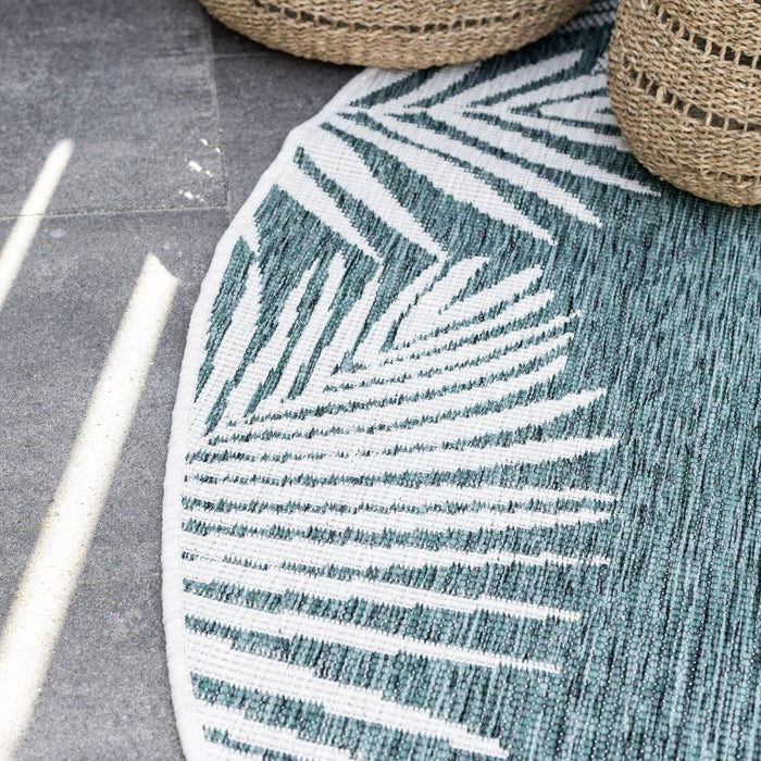 Rond Buitenkleed Leaf - Groen - dubbelzijdig - EVA Interior