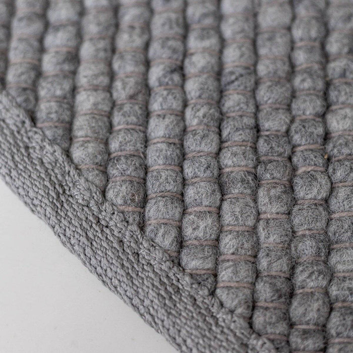 Interieur05 Rond Wollen Vloerkleed Donkergrijs Vik - 200 x 200 cm