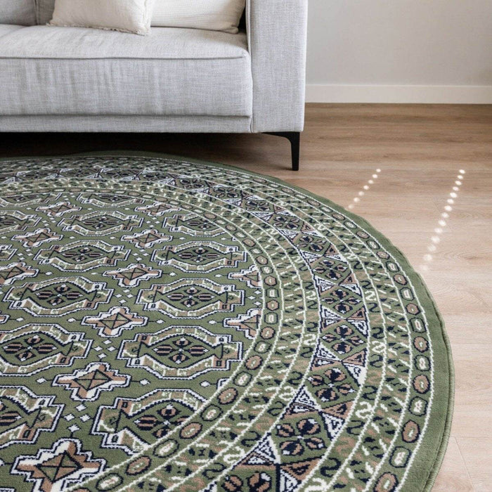 Rond Vintage Vloerkleed Rond Marad Groen Interieur05 - 200 x 200 cm