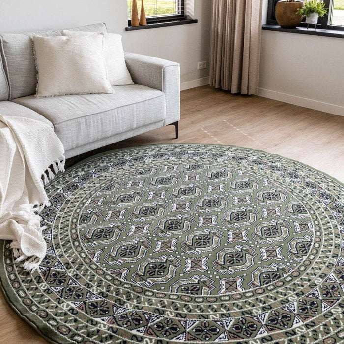 Rond Vintage Vloerkleed Rond Marad Groen Interieur05 - 200 x 200 cm