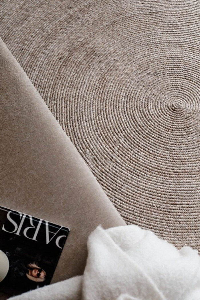 Interieur05 Rond wollen vloerkleed Gapo beige - 180 x 180 cm