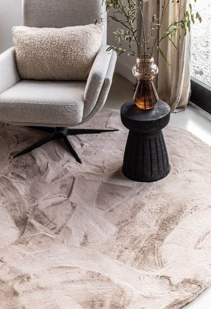 Interieur05 Rond Zacht Hoogpolig Vloerkleed Lux Beige | Taupe